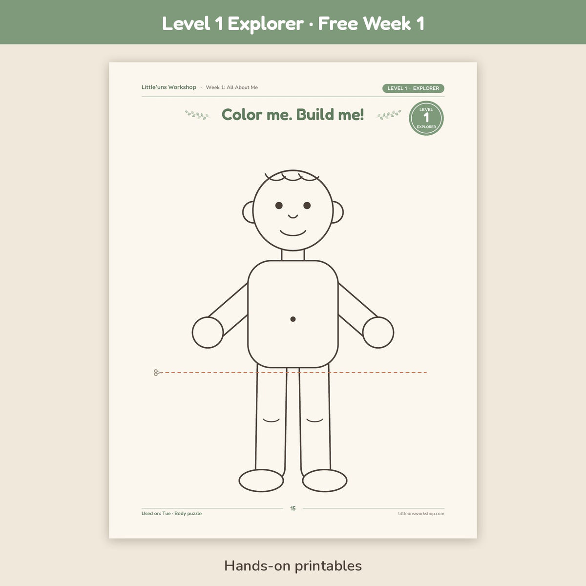 Free Week 1 preview: color me, build me printable